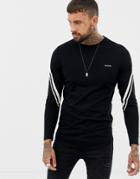 Religion Long Sleeve Top With Contrast Taping - Black