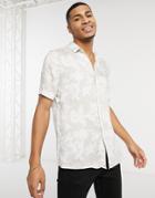 Topman Tonal Bird Print Shirt In Stone-neutral
