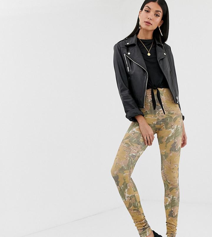 Asos Design Tall Legging In Abstract Print-multi
