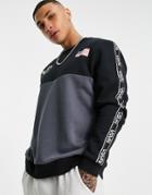 Asos Design Sweatshirt With Nasa Print And Tape Detail In Black