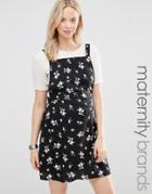New Look Maternity Floral Ditsy Print Pinny Dress - Black