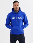 Nicce Hoodie With Large Logo In Blue