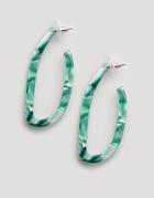 Ashiana Curved Earrings In Green Marble - Green