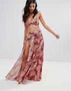 Somedays Lovin Side Split Maxi Beach Skirt - Orange