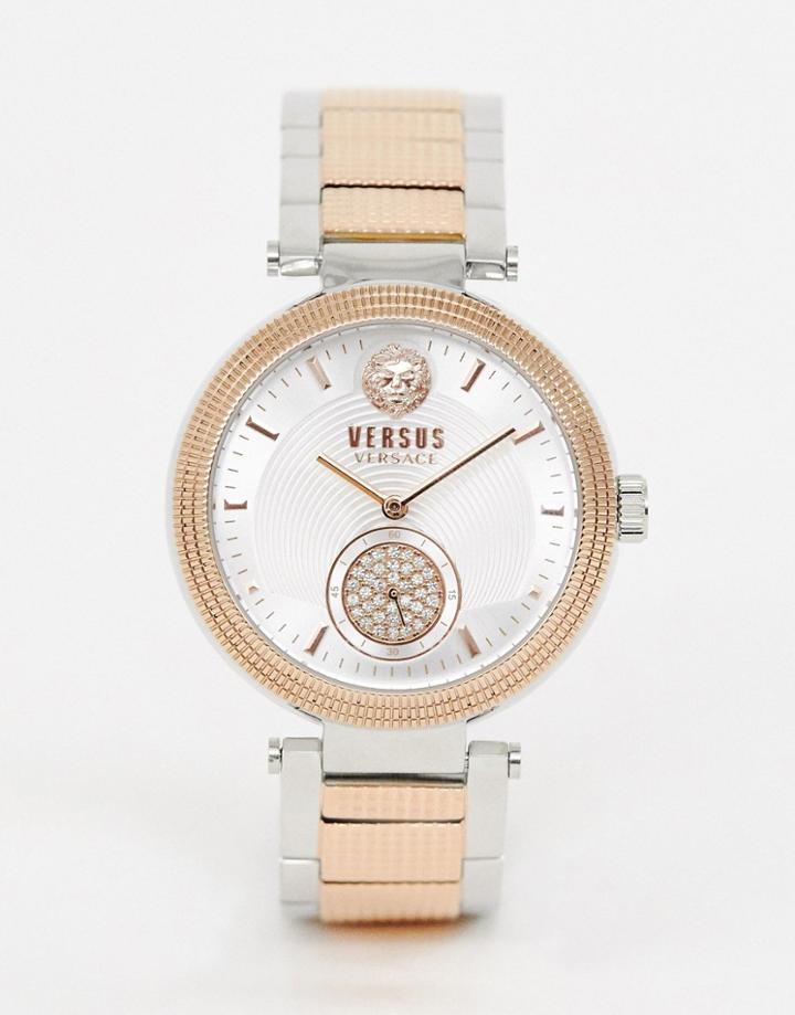 Versus Versace Star Ferry Vsp791618 Bracelet Watch In Mixed Metal - Gold