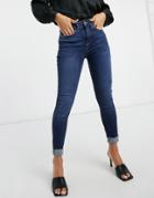 River Island Amelie Skinny Jeans In Dark Blue Authentic Wash