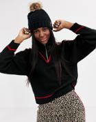 Asos Design Two-piece Ski Animal Sweater With Zip Detail-multi