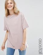 Asos Tall Top In Oversized Boxy Fit - Mink