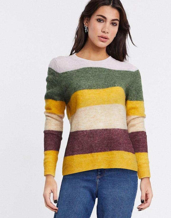 Only Susi Long Sleeve Stripe Sweater-multi