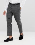 Asos Wedding Skinny Crop Smart Pants In Monochrome Micro Check - Gray