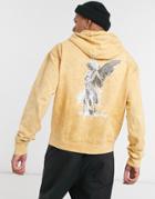 Night Addict Hoodie Set With Angel Back Print In Off White