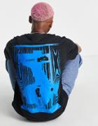 Adidas Originals Adventure T-shirt In Black With Waves Back Print