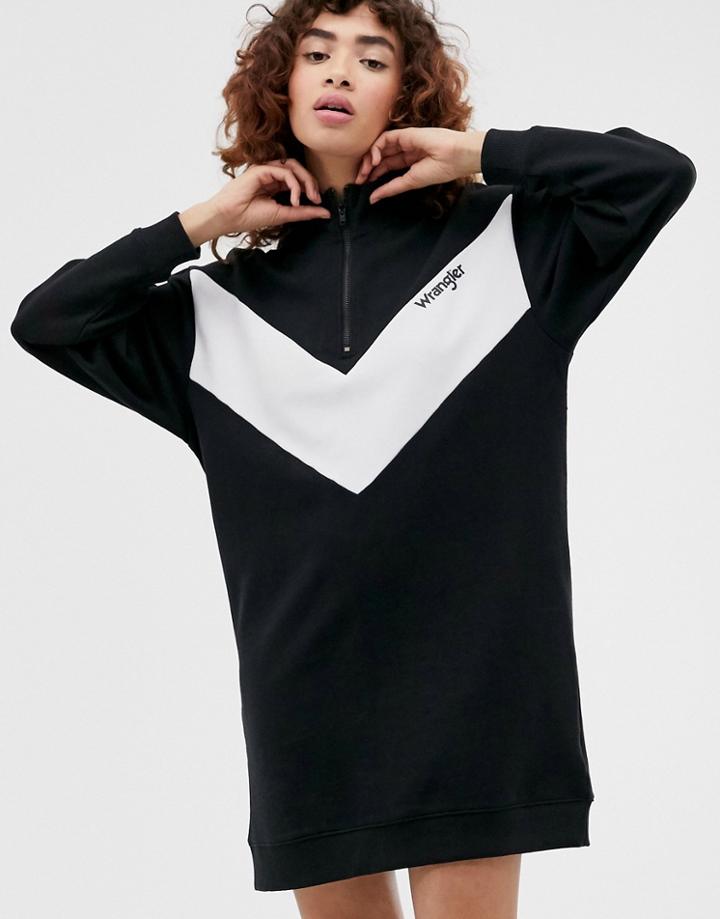 Wrangler High Neck Dress With Zip Detail