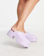 Truffle Collection Chunky Mule Shoes In Lilac-purple
