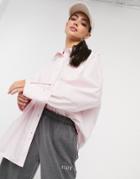 Asos Design Super Oversized Relaxed Cotton Dad Shirt In Pink