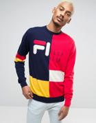 Fila Black Knitted Sweatshirt With Patch Logo - Navy