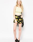 Motel Ibu High Waist Shorts In Sunflower Print - Yellow