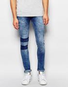 Kubban Skinny Jean Stripe Knee Spray On - Blue