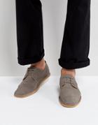 Zign Suede Lace Up Shoes - Gray