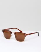 Asos Classic Retro Sunglasses With Polarised Lens - Brown
