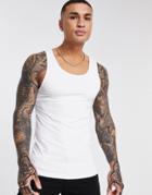 Asos Design Muscle Fit Tank Top In White - White