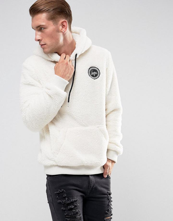 Hype Hoodie In White Borg - White
