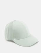 Asos Design Canvas Baseball Cap In Sage-green