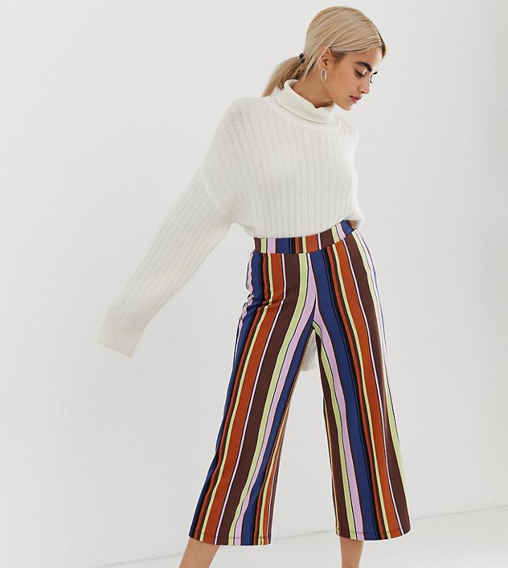 Asos Design Petite 70s Stripe Culotte-multi