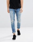 Only & Sons Carrot Ripped Jeans - Blue