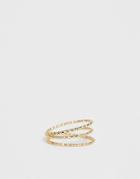 Asos Design Pinky Ring In Textured Wire Wrap Design In Gold Tone