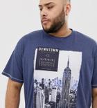 Duke King Size T-shirt With Downtown Ny Print-blue