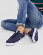 Lyle & Scott Teviot Twill Cotton Canvas Sneakers - Navy