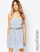 Asos Petite Seersucker Button Through Beach Dress - Multi