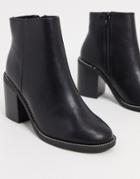 Asos Design Rising Heeled Boots In Black