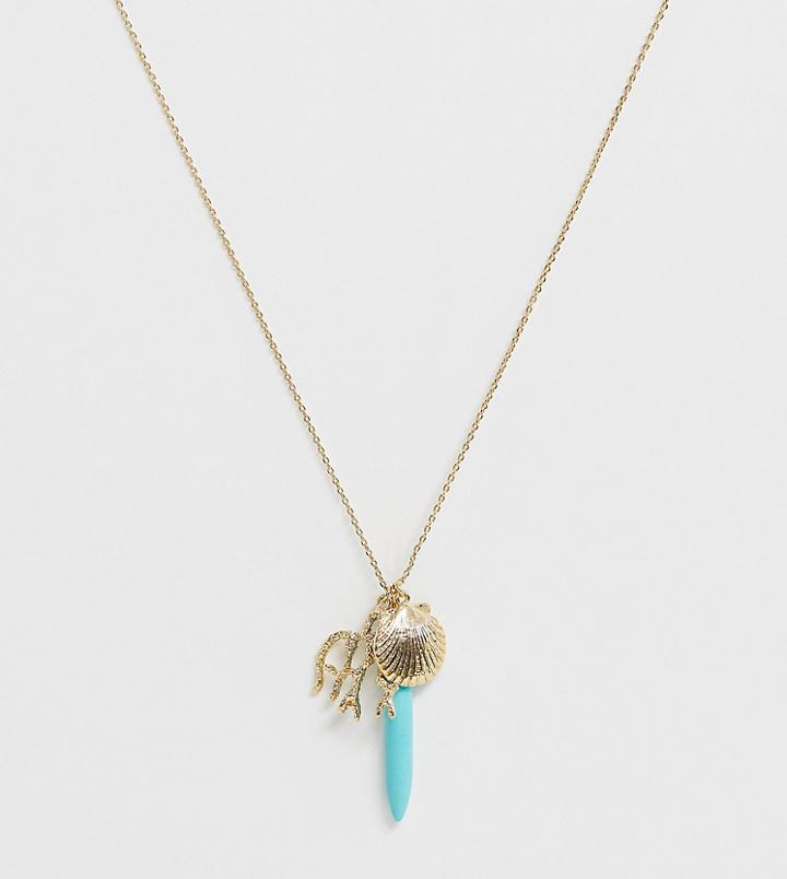 Orelia Gold Plated Seafoam Cluster Necklace - Gold