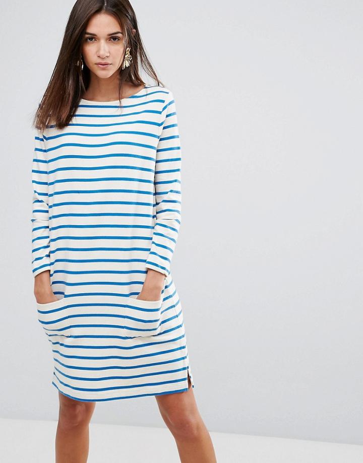 Ymc Breton Stripe Shift Dress - White