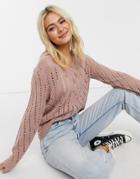 Jdy Cable Knit Sweater In Pink