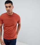 Farah Gloor Slim Fit Marl T-shirt In Rust - Red
