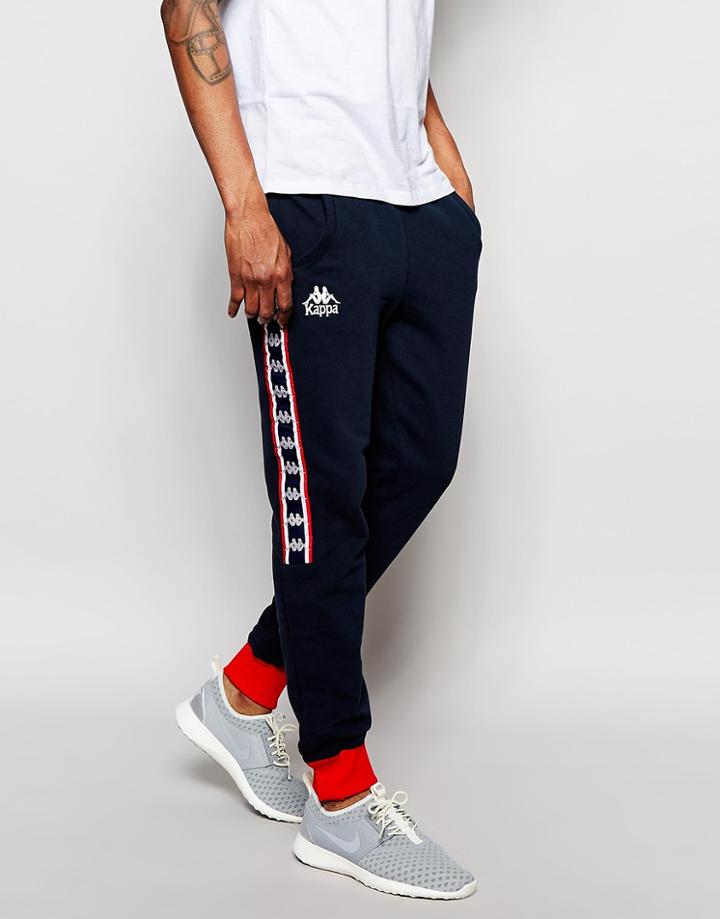 Kappa Skinny Joggers With Poppers - Navy