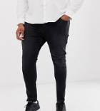 Asos Design Plus Spray On Jeans In Power Stretch Jeans In Washed Black - Black