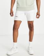 Asos Design Skinny Shorts With Rips In White