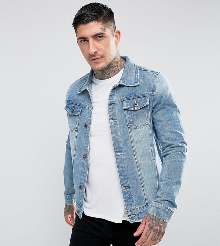 Liquor N Poker Denim Jacket Classic Trucker Stonewash - Blue