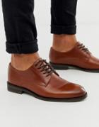 Selected Homme Derby Shoe In Tan-brown