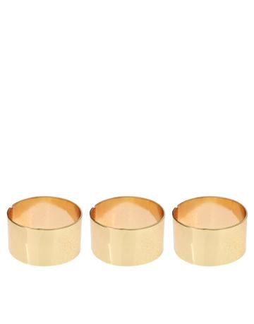 Asos Adjustable Pack Of Three Plain Band Rings