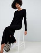 Asos Design Knitted Maxi Dress - Black