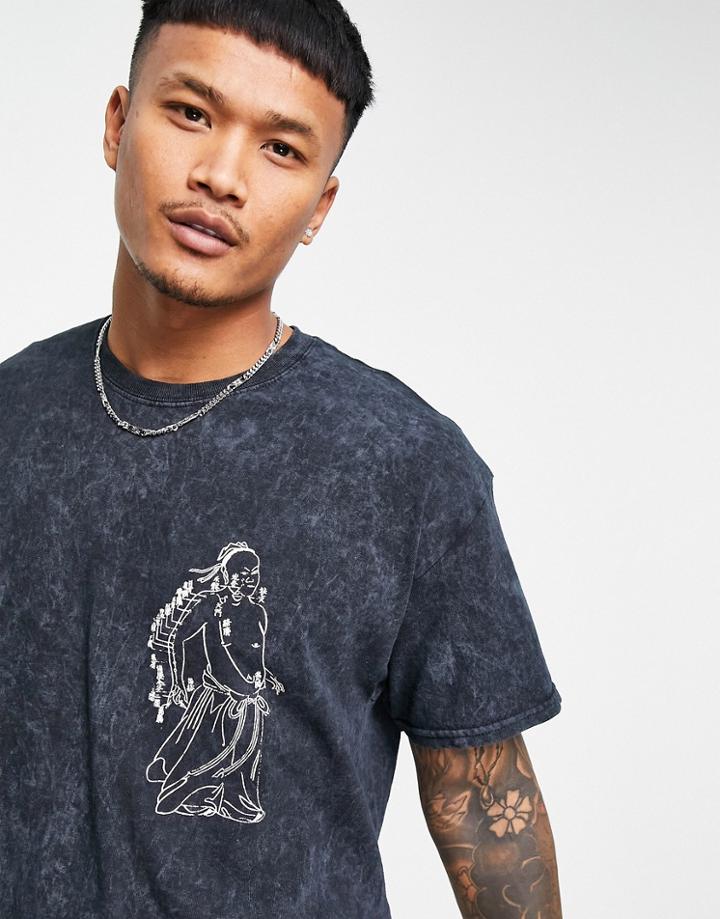 Vintage Supply Encryption Graphic T-shirt In Charcoal-grey