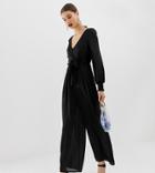 River Island Jumpsuit With Shirred Detail In Black - Black