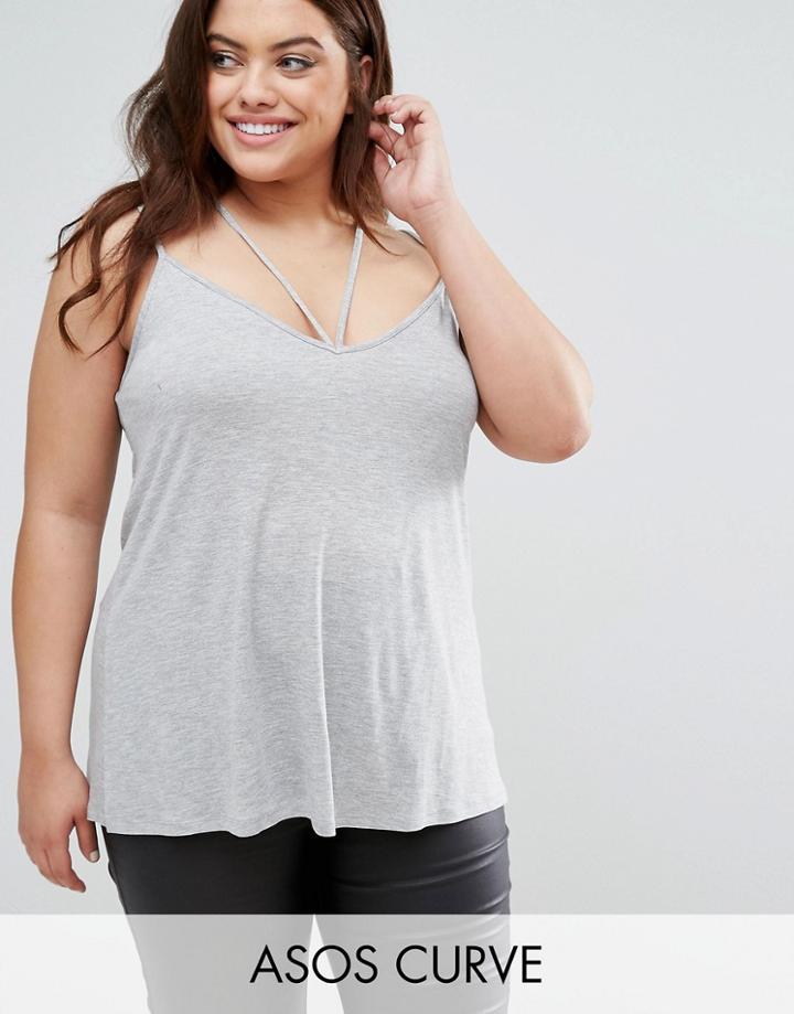 Asos Curve The Ultimate Cami With Caging - Gray