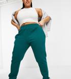 Public Desire Curve Motif Sweatpants In Green