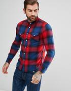 Lee Jeans Western Shirt In Primary Red Check - Red